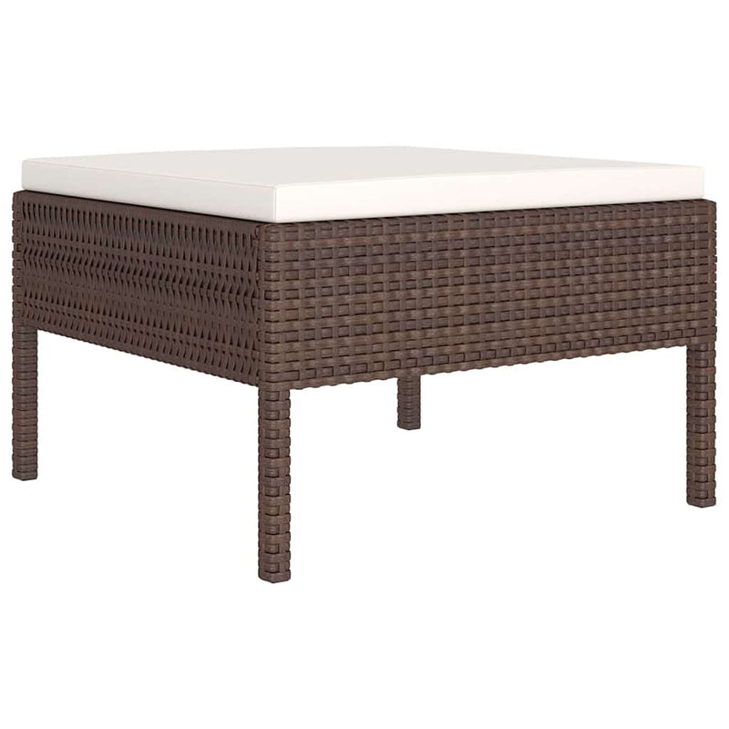 Set mobilier de grădină cu perne, 6 piese, maro, poliratan