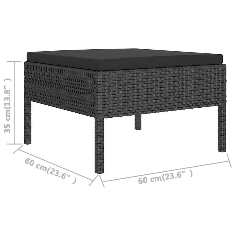 Set mobilier de grădină cu perne, 6 piese, negru, poliratan