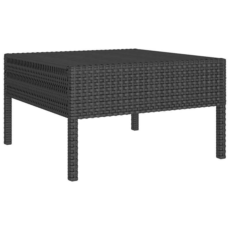 Set mobilier de grădină cu perne, 12 piese, negru, poliratan