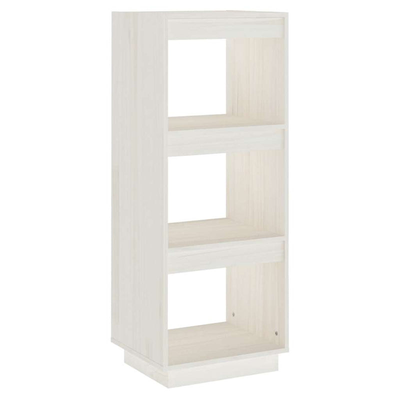 Bibliotecă/Separator cameră, alb, 40x35x103 cm, lemn masiv pin