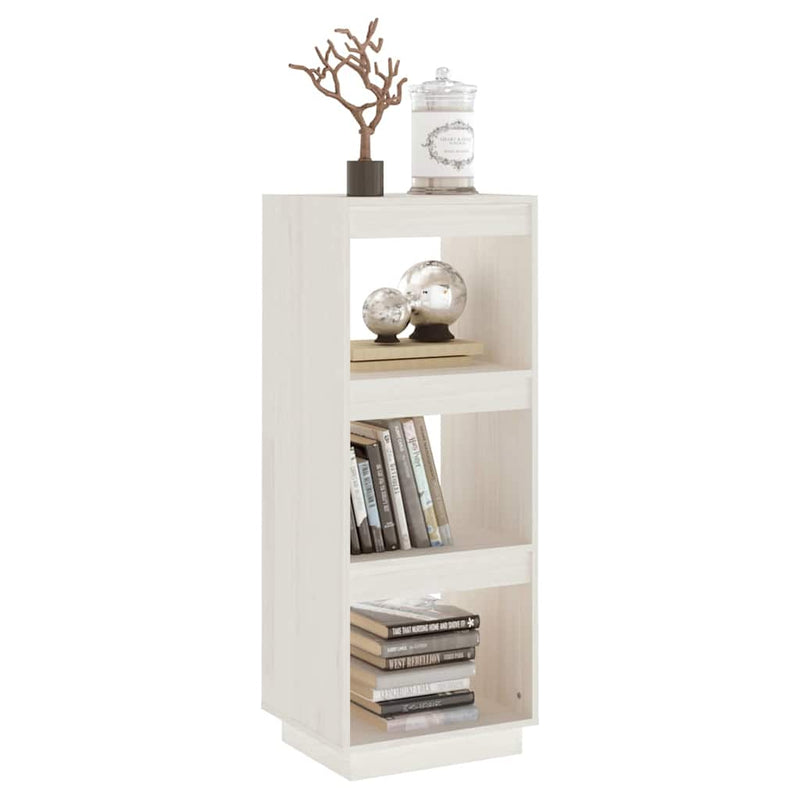 Bibliotecă/Separator cameră, alb, 40x35x103 cm, lemn masiv pin