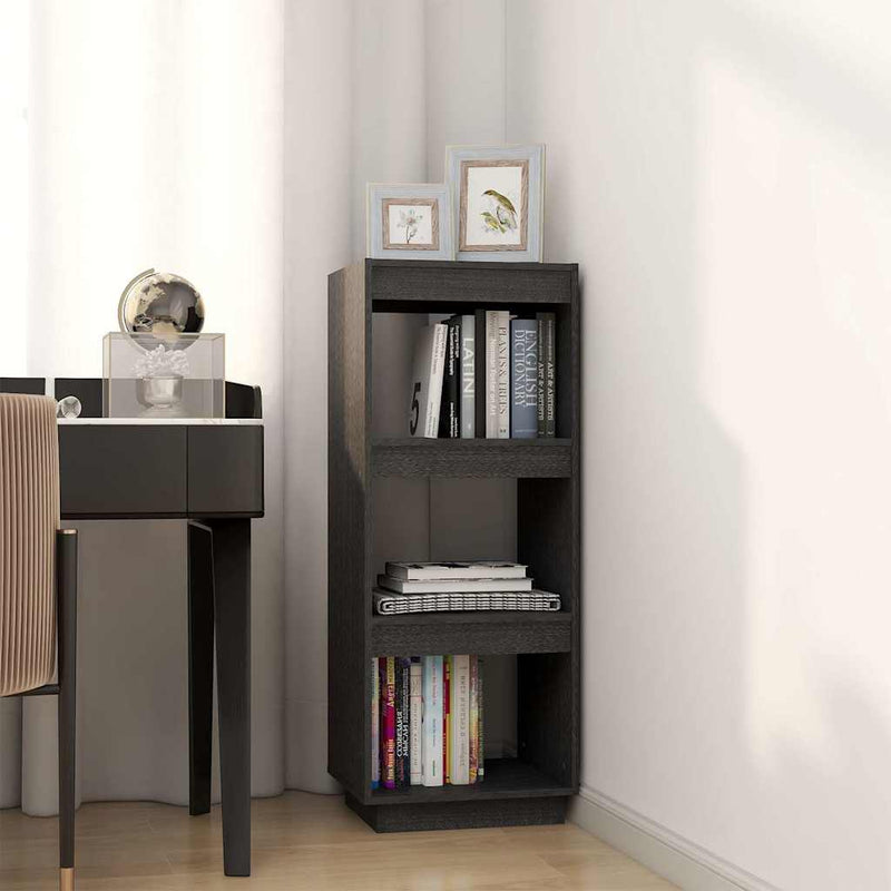 Bibliotecă/Separator cameră gri 40x35x103 cm lemn masiv de pin