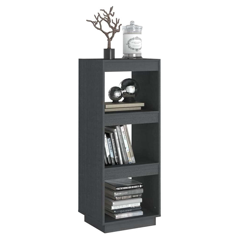 Bibliotecă/Separator cameră gri 40x35x103 cm lemn masiv de pin