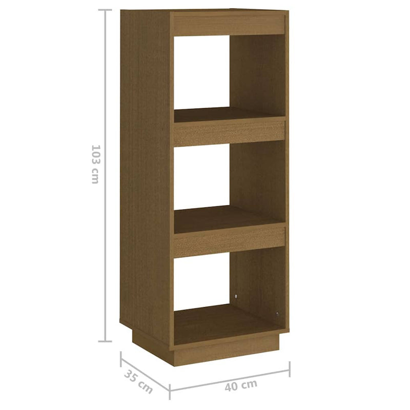 Bibliotecă/Separator cameră, maro miere, lemn masiv de pin