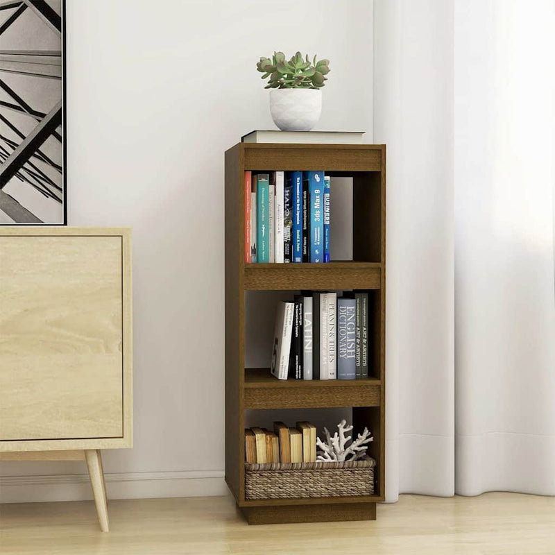 Bibliotecă/Separator cameră, maro miere, lemn masiv de pin