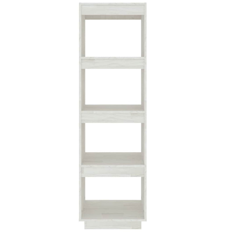 Bibliotecă/Separator cameră, alb, 40x35x135 cm, lemn masiv pin