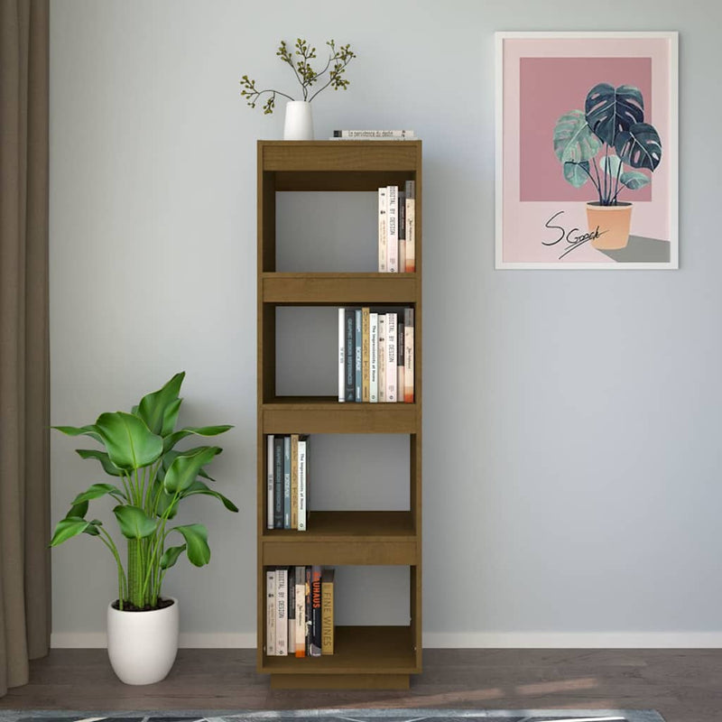 Bibliotecă/Separator cameră maro miere 40x35x135cm lemn pin