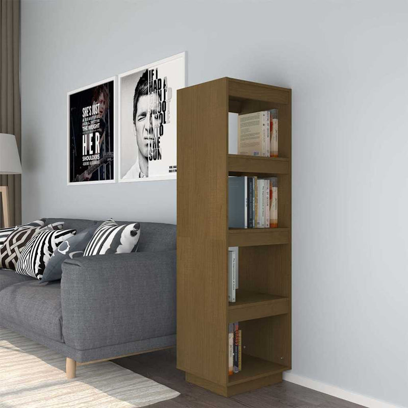 Bibliotecă/Separator cameră maro miere 40x35x135cm lemn pin