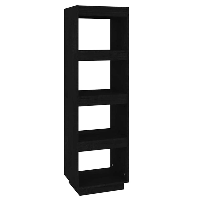 Bibliotecă/Separator cameră negru 40x35x135 cm lemn masiv pin