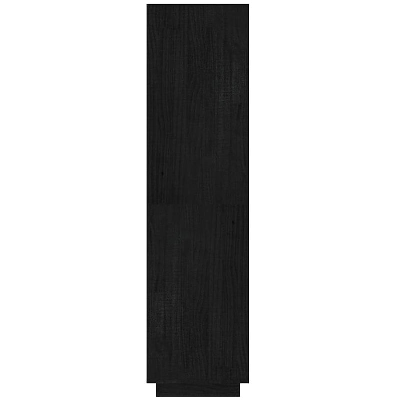 Bibliotecă/Separator cameră negru 40x35x135 cm lemn masiv pin