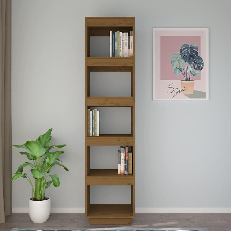 Bibliotecă/Separator cameră, maro miere, 40x35x167 cm lemn pin