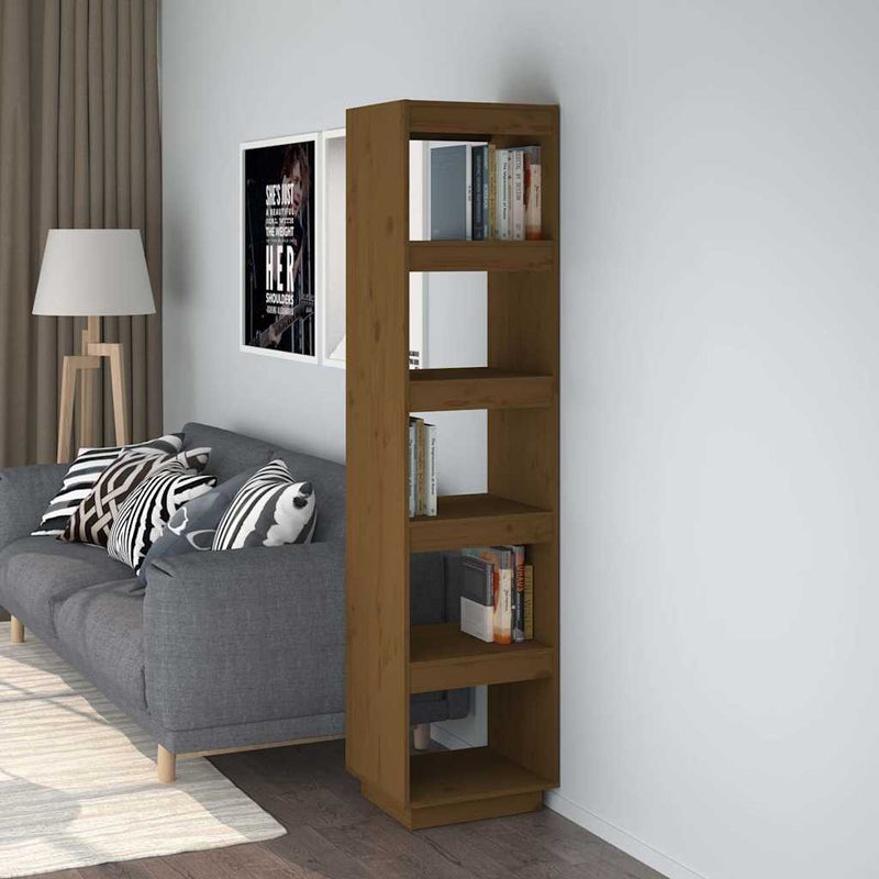 Bibliotecă/Separator cameră, maro miere, 40x35x167 cm lemn pin