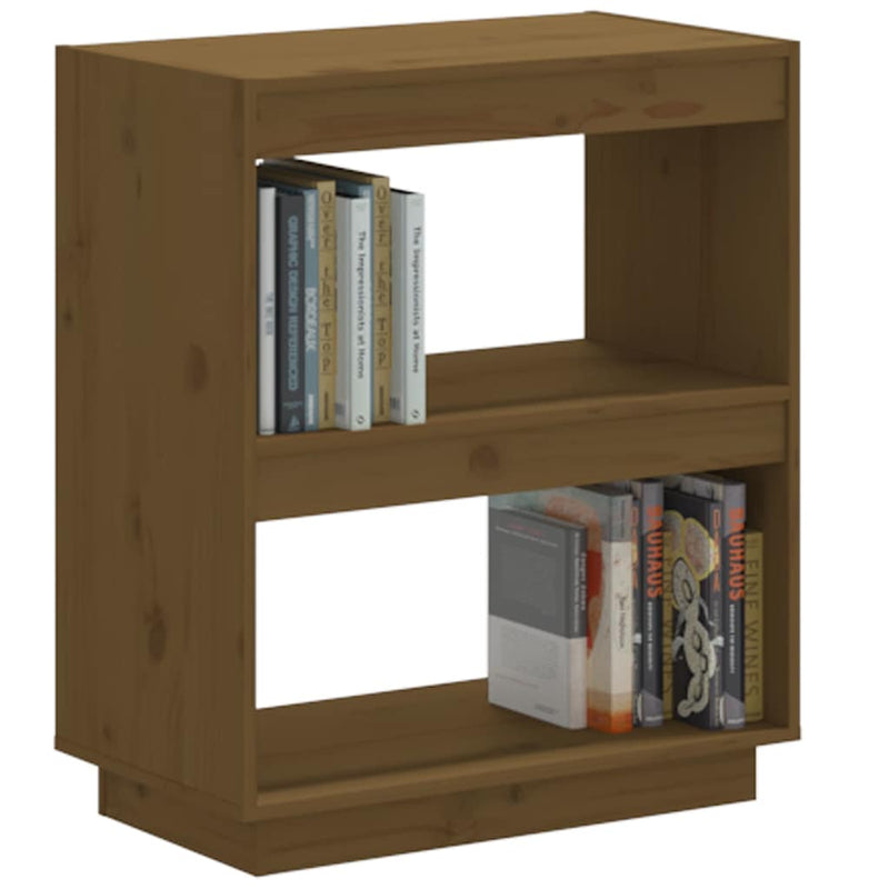 Bibliotecă, maro miere, 60x35x71 cm, lemn masiv de pin