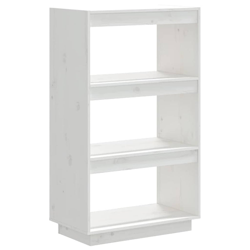 Bibliotecă/Separator cameră alb 60x35x103 cm lemn masiv de pin