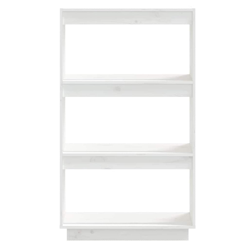 Bibliotecă/Separator cameră alb 60x35x103 cm lemn masiv de pin