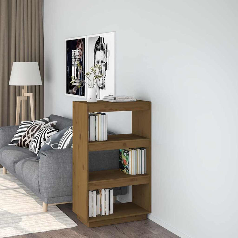Bibliotecă/Separator cameră maro miere 60x35x103cm lemn pin