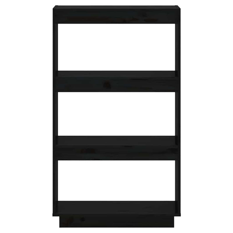 Bibliotecă/Separator cameră negru 60x35x103 cm lemn masiv pin