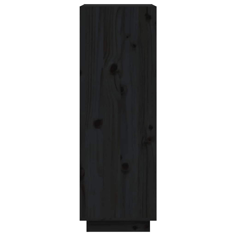 Bibliotecă/Separator cameră negru 60x35x103 cm lemn masiv pin