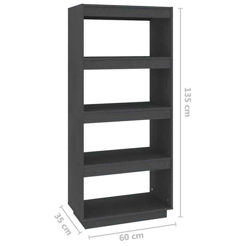 Bibliotecă/Separator cameră, 60x35x135 cm, lemn masiv de pin