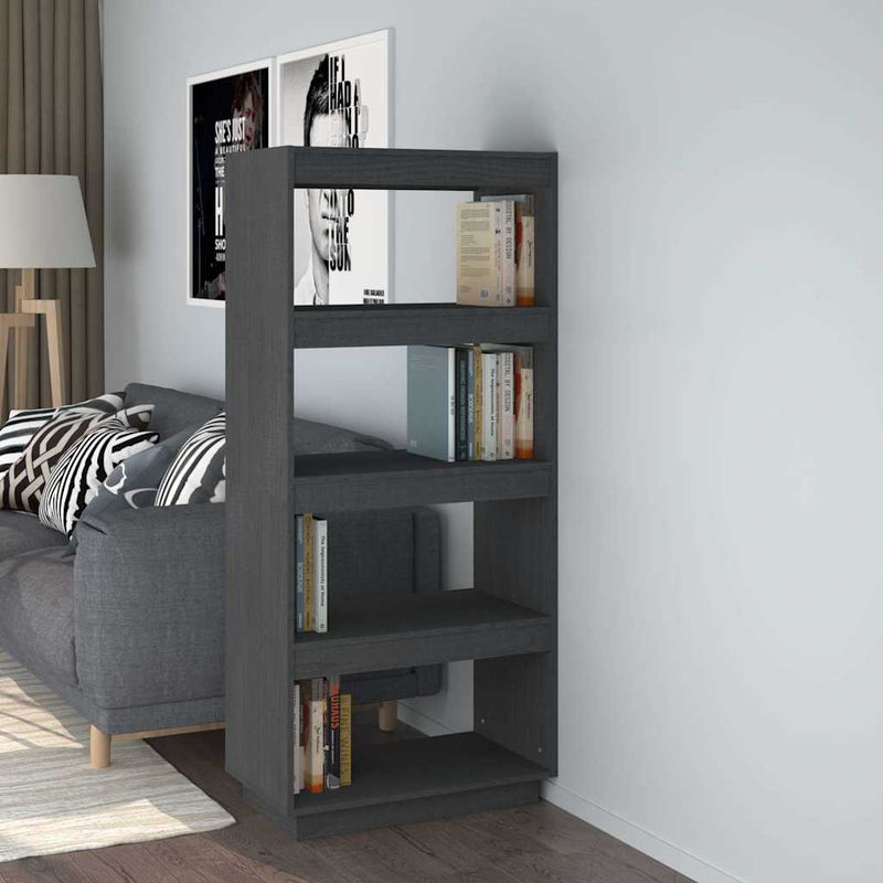 Bibliotecă/Separator cameră, 60x35x135 cm, lemn masiv de pin