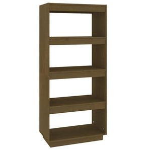 Bibliotecă/Separator cameră, maro miere, 60x35x135 cm lemn pin