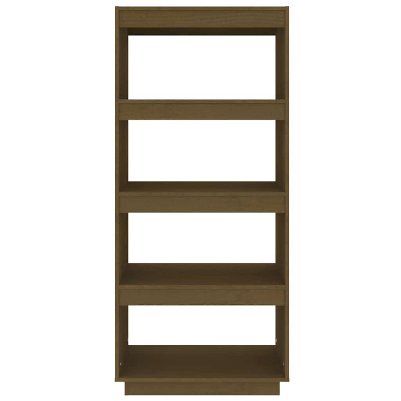 Bibliotecă/Separator cameră, maro miere, 60x35x135 cm lemn pin