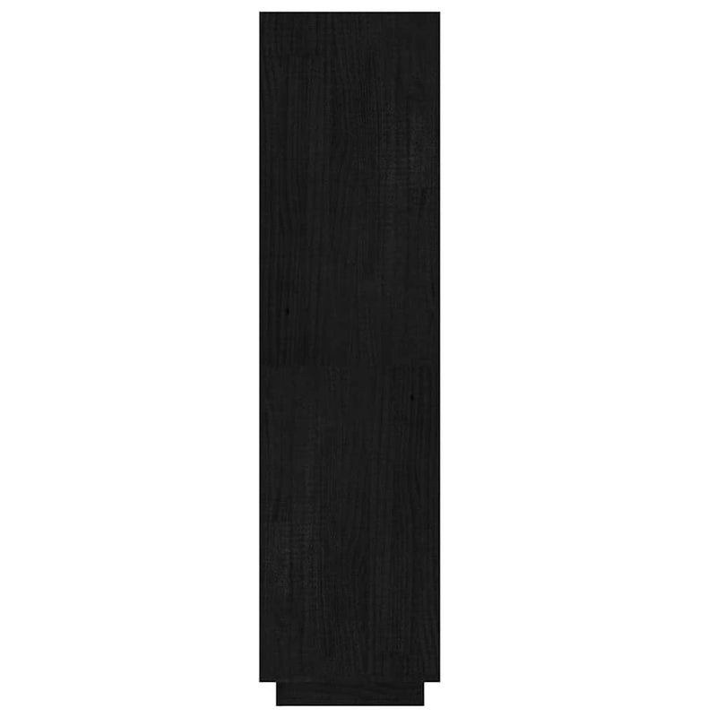 Bibliotecă/Separator cameră negru 60x35x135 cm lemn masiv pin