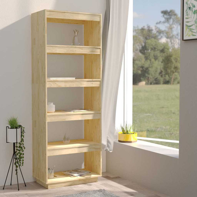 Bibliotecă/Separator cameră, 60x35x167 cm, lemn masiv pin