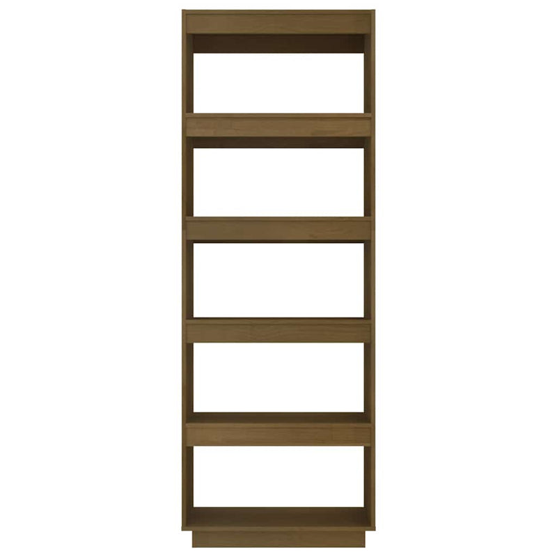 Bibliotecă/Separator cameră, maro miere, 60x35x167 cm, lemn pin