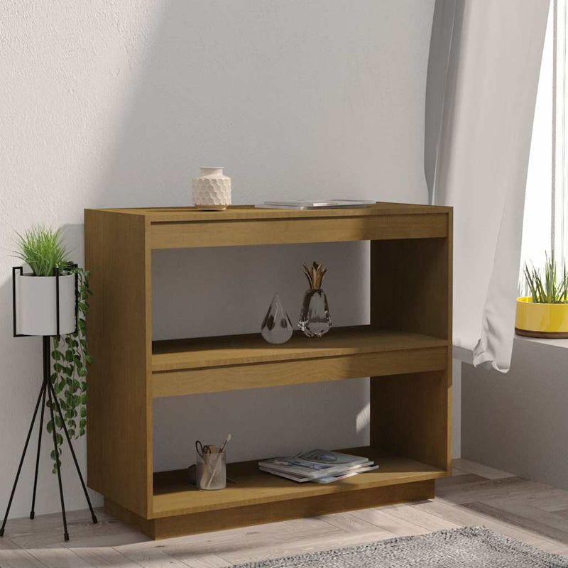 Bibliotecă, maro, 80x35x71 cm, lemn masiv de pin