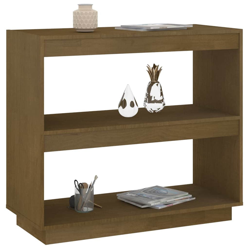 Bibliotecă, maro, 80x35x71 cm, lemn masiv de pin