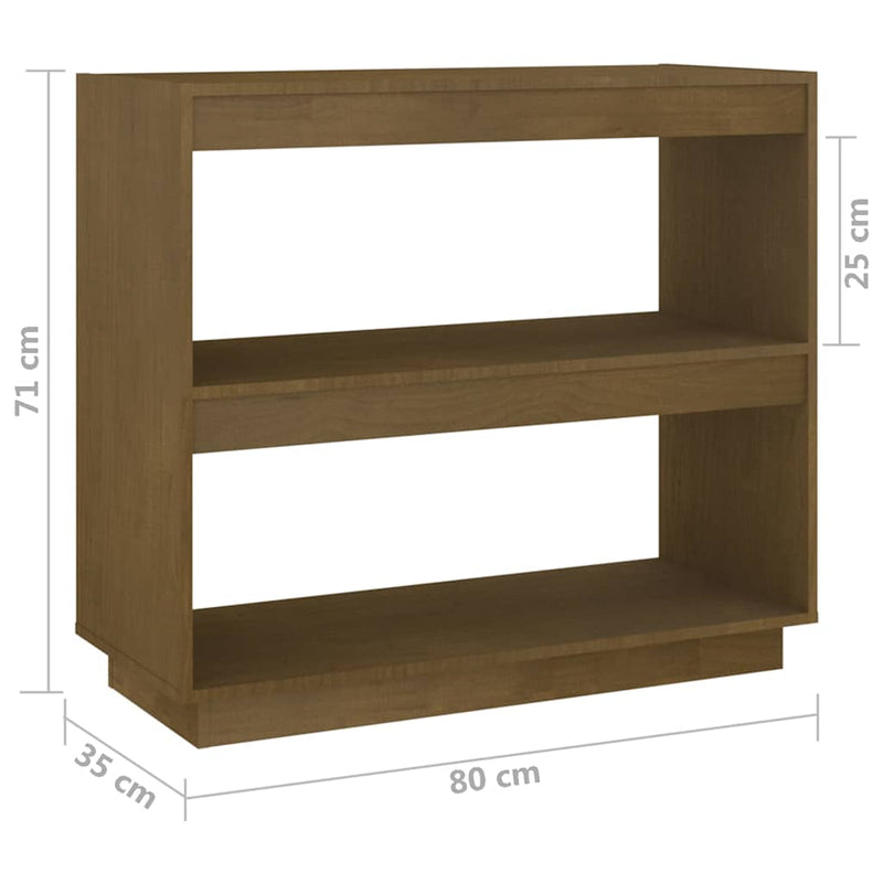 Bibliotecă, maro, 80x35x71 cm, lemn masiv de pin