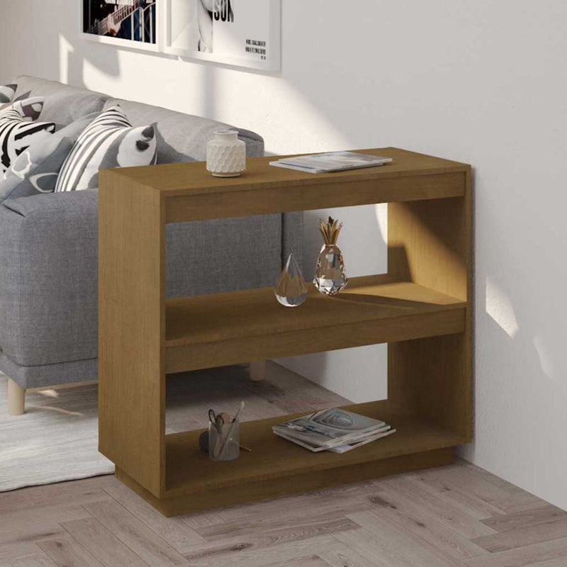 Bibliotecă, maro, 80x35x71 cm, lemn masiv de pin