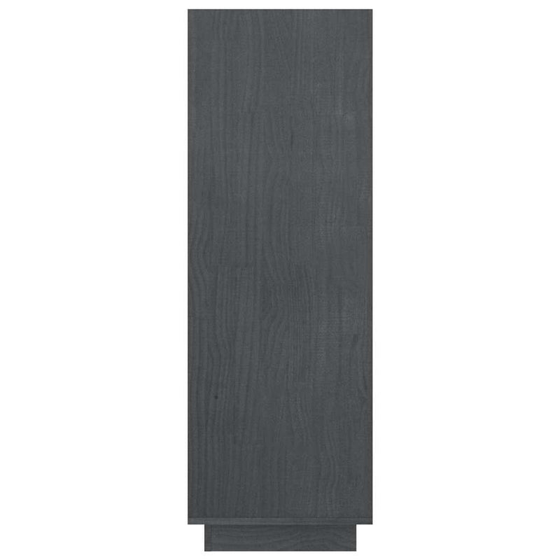 Bibliotecă/Separator cameră, gri, 80x35x103 cm, lemn masiv pin