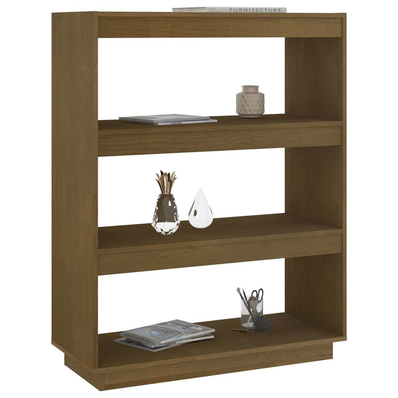 Bibliotecă/Separator cameră maro miere 80x35x103 cm lemn pin