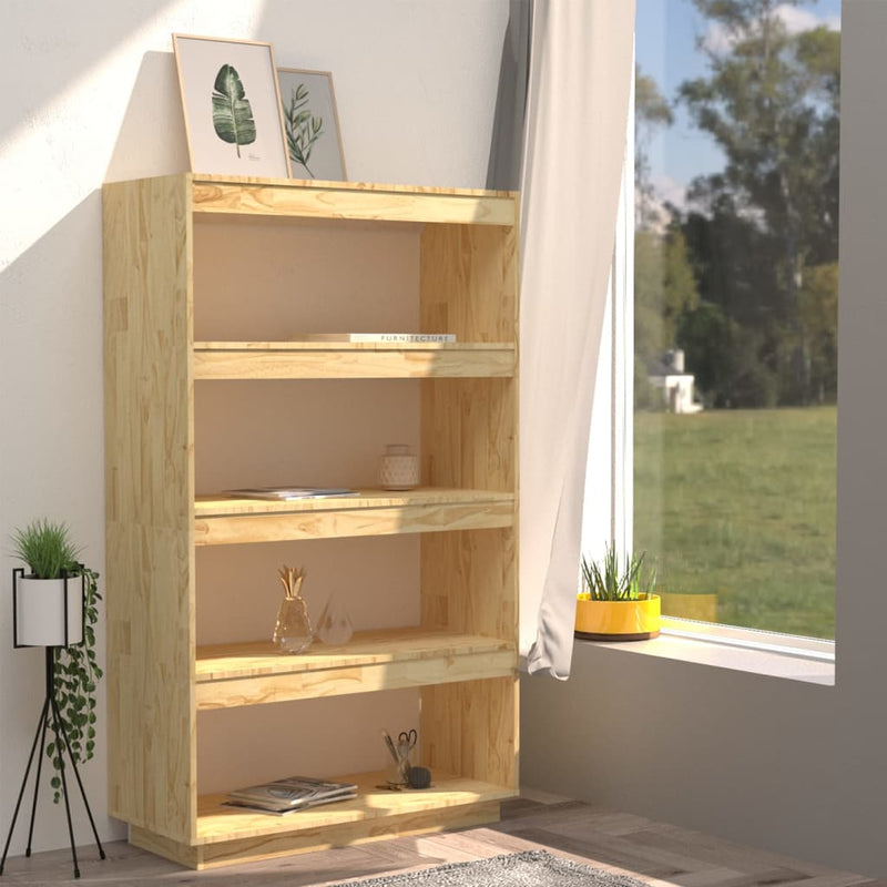 Bibliotecă/Separator cameră, 80x35x135 cm, lemn masiv pin