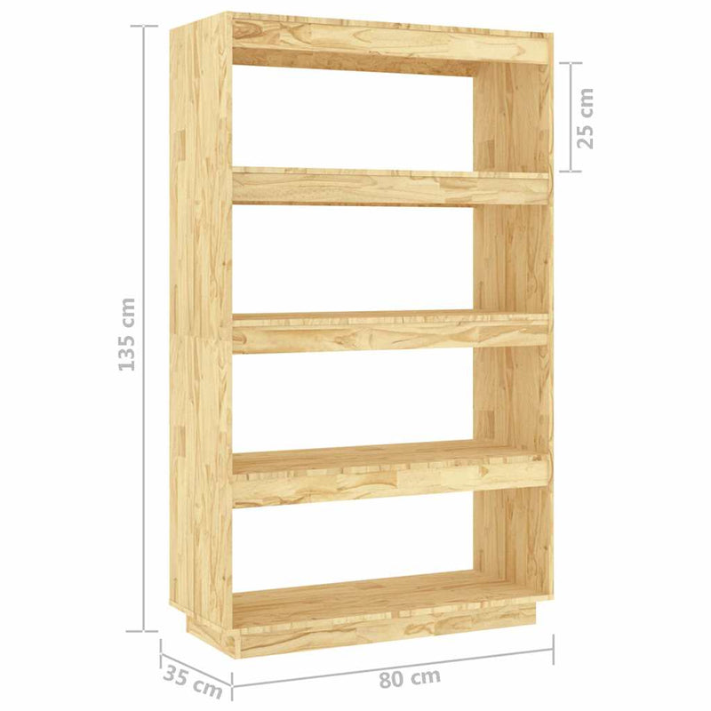 Bibliotecă/Separator cameră, 80x35x135 cm, lemn masiv pin