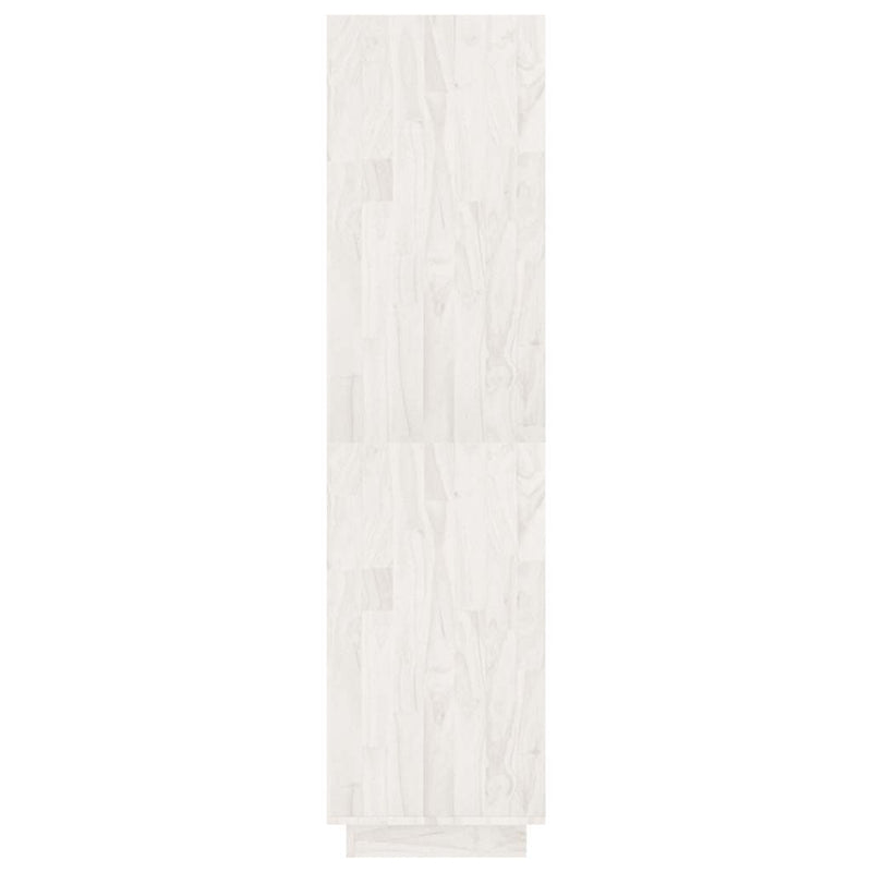 Bibliotecă/Separator cameră alb 80x35x135 cm, lemn masiv de pin