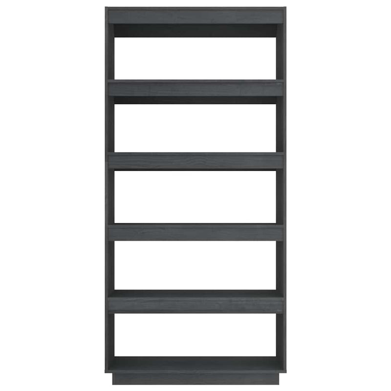 Bibliotecă/Separator cameră, gri, 80x35x167 cm, lemn masiv pin