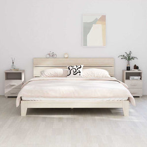 Noptiere HAMAR, 2 buc, alb, 40x35x62 cm, lemn masiv de pin