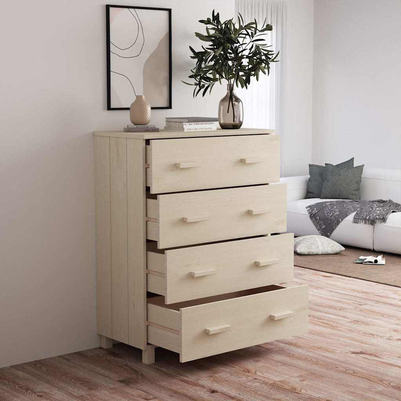 Servantă „HAMAR”, maro miere, 79x40x103,5 cm, lemn masiv de pin