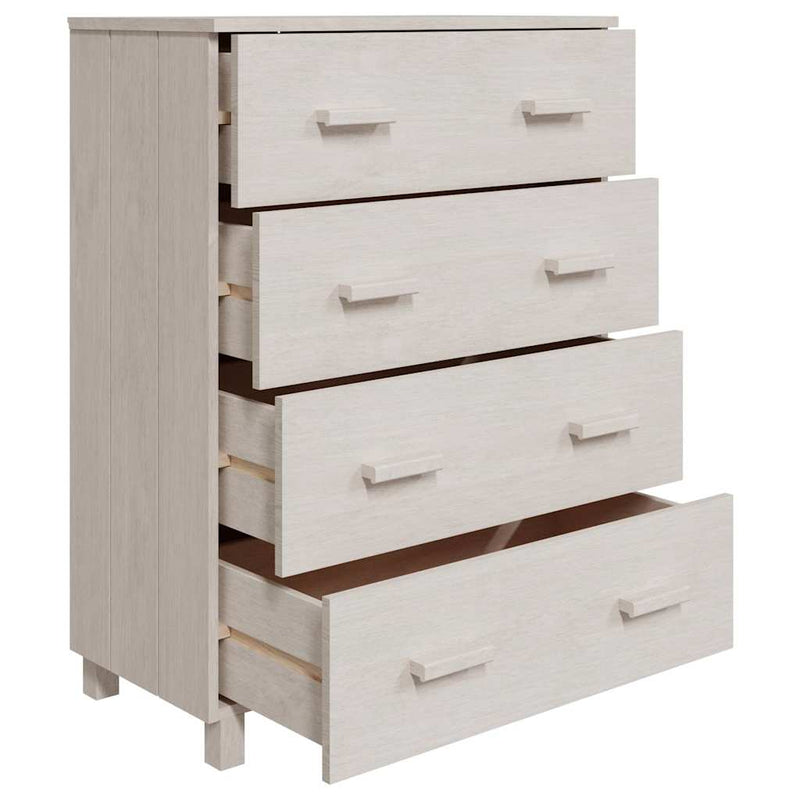 Servantă „HAMAR”, alb, 79x40x103,5 cm, lemn masiv de pin