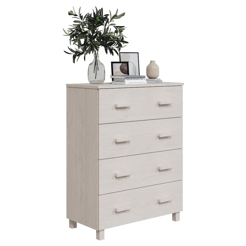 Servantă „HAMAR”, alb, 79x40x103,5 cm, lemn masiv de pin