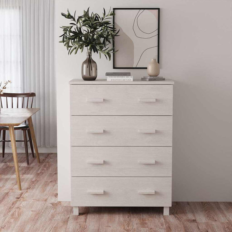 Servantă „HAMAR”, alb, 79x40x103,5 cm, lemn masiv de pin
