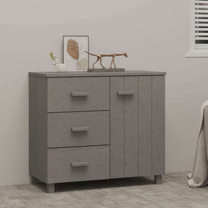 Servantă „HAMAR”, gri deschis, 90x40x80 cm, lemn masiv de pin