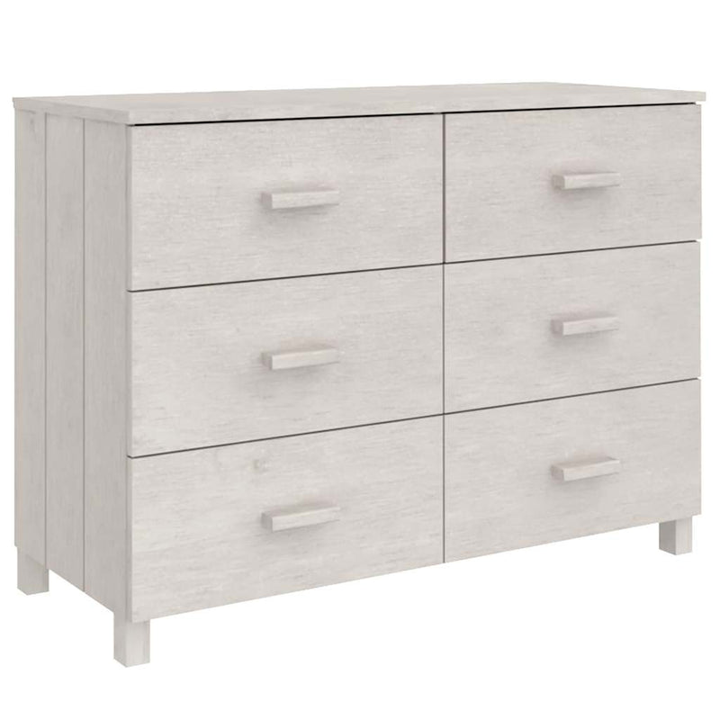 Servantă „HAMAR”, alb, 113x40x80 cm, lemn masiv de pin