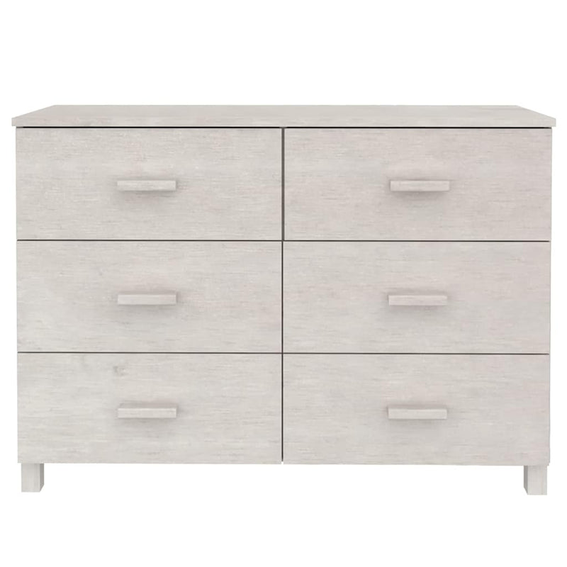 Servantă „HAMAR”, alb, 113x40x80 cm, lemn masiv de pin