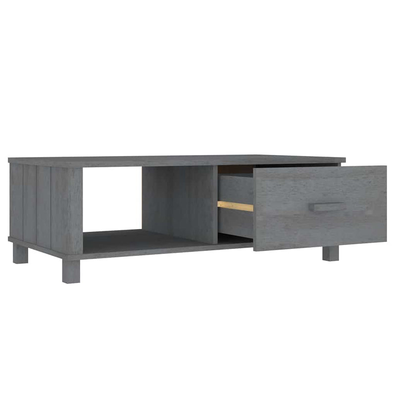 Masă de cafea „HAMAR”, gri închis, 100x55x35 cm, lemn masiv pin