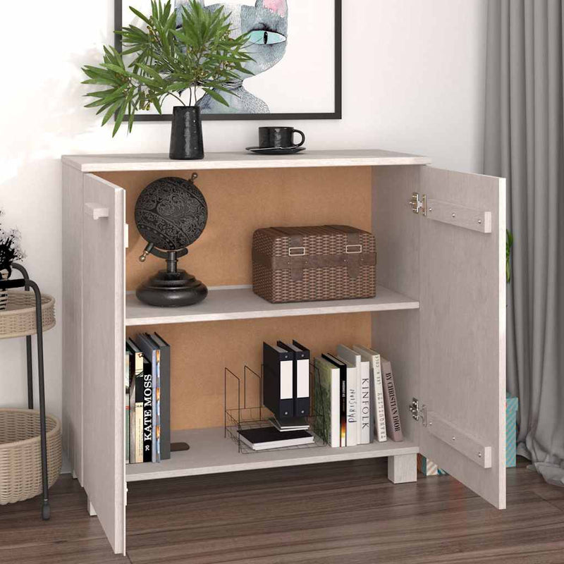 Dulap „HAMAR”, alb, 85x35x80 cm, lemn masiv de pin