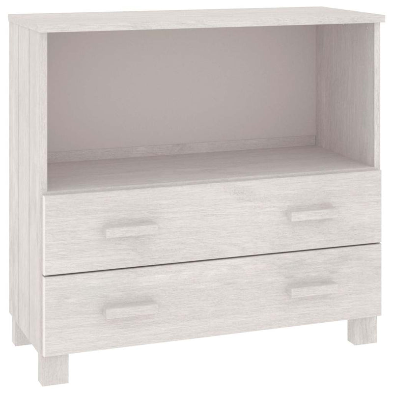 Servantă „HAMAR”, alb, 85x35x80 cm, lemn masiv de pin